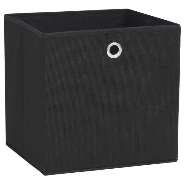 vidaXL Boîte de rangement 10 pcs Tissu non-tissé 32x32x32 cm Noir