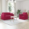 vidaXL Canap&eacute; 2 pcs Bordeaux 138 x 78 x 80 cm Velours