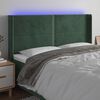 vidaXL T&ecirc;te de lit &agrave; LED Vert fonc&eacute; 203x16x118/128 cm Velours