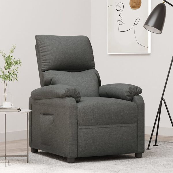 vidaXL Fauteuil inclinable Gris foncé Tissu