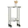 vidaXL Table de travail de cuisine avec roues 55x30x85 cm inox