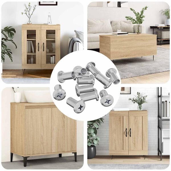 vidaXL Ecrou de verrouillage 12 pcs Nickel M6 x 25 mm Acier