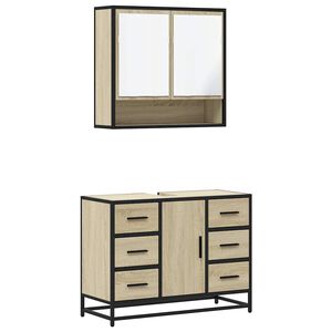 vidaXL Ensemble de meubles de salle de bain 2 pcs ch&ecirc;ne sonoma