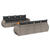 vidaXL Salon de jardin 9 pcs avec coussins gris r&eacute;sine tress&eacute;e