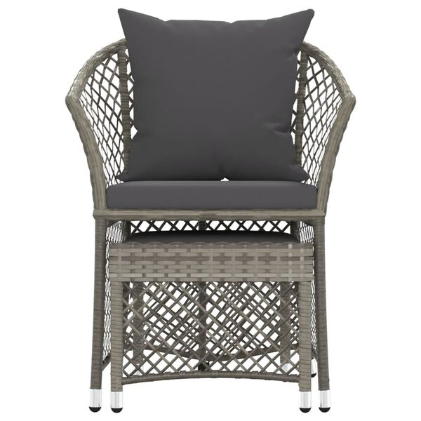 vidaXL Salon de jardin 2 pcs avec coussins Gris R&eacute;sine tress&eacute;e