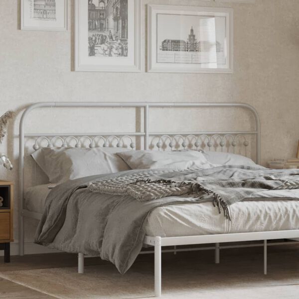 vidaXL Tête de lit métal blanc 180 cm