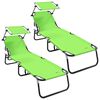 vidaXL Chaise longue pliante 2 pcs Vert 190 x 57 x 81 cm oxford
