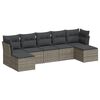 vidaXL Salon de jardin avec coussins 7 pcs gris r&eacute;sine tress&eacute;e