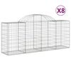 vidaXL Paniers à gabions arqués 8 pcs 200x50x80/100 cm Fer galvanisé