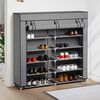 vidaXL Armoire &agrave; chaussures avec housse Gris 115x28x110 cm Tissu