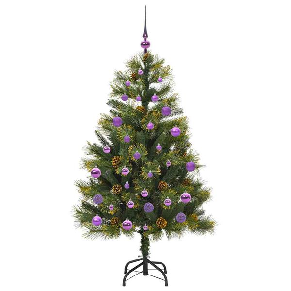 vidaXL Sapin de No&euml;l artificiel avec branches pliables et c&ocirc;nes 150 cm