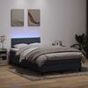 vidaXL Sommier &agrave; lattes de lit et matelas et LED gris fonc&eacute; 120x220cm velours