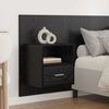 vidaXL T&ecirc;te de lit avec armoire 3 pcs Ch&ecirc;ne noir Bois d'ing&eacute;nierie
