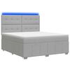 vidaXL Lit boxspring LED avec matelas Gris clair 160 x 200 cm Tissu