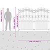 vidaXL Cl&ocirc;ture de jardin Gris 240 x 228 cm Acier peint par poudre