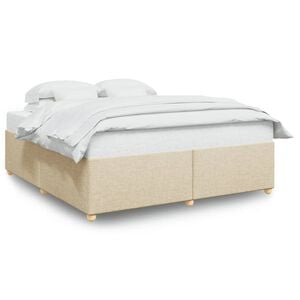 vidaXL Cadre de lit sans matelas cr&egrave;me 200x200 cm tissu