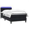 vidaXL Sommier &agrave; lattes de lit avec matelas et LED noir 80x220 cm velours