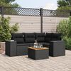vidaXL Salon de jardin 5 pcs avec coussins noir r&eacute;sine tress&eacute;e