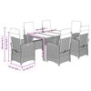 vidaXL Ensemble &agrave; manger de jardin coussins 7pcs Noir R&eacute;sine tress&eacute;e