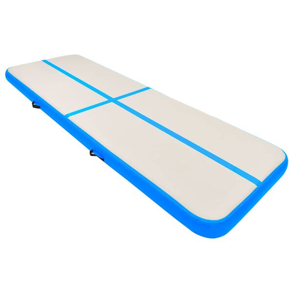vidaXL Tapis gonflable de gymnastique avec pompe 300x100x20cm PVC Bleu