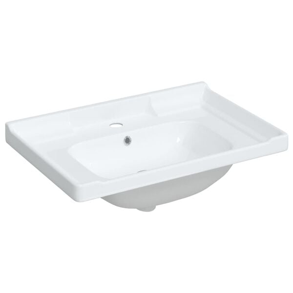 vidaXL &Eacute;vier de salle de bain blanc 71x48x23cm rectangulaire c&eacute;ramique