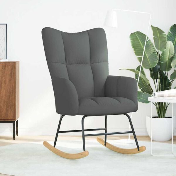 vidaXL Chaise à bascule Gris foncé Tissu