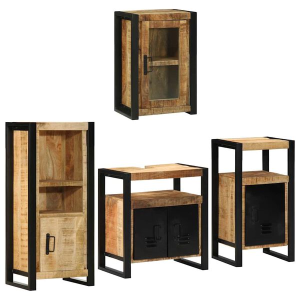 vidaXL Ensemble de mobilier de salle de bain Montage mural 4 pcs