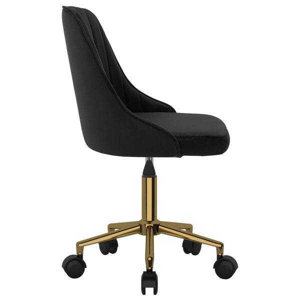vidaXL Chaise pivotante &agrave; manger Noir Velours