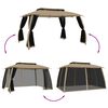 vidaXL Tonnelle avec double toit et parois en filet taupe acier