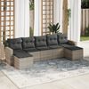 vidaXL Salon de jardin avec coussins 7 pcs gris clair r&eacute;sine tress&eacute;e