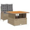 vidaXL Ensemble &agrave; manger de jardin et coussins 2 pcs beige poly rotin