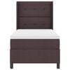 vidaXL Lit &agrave; ressorts avec matelas Marron fonc&eacute; 90 x 190 cm tissu