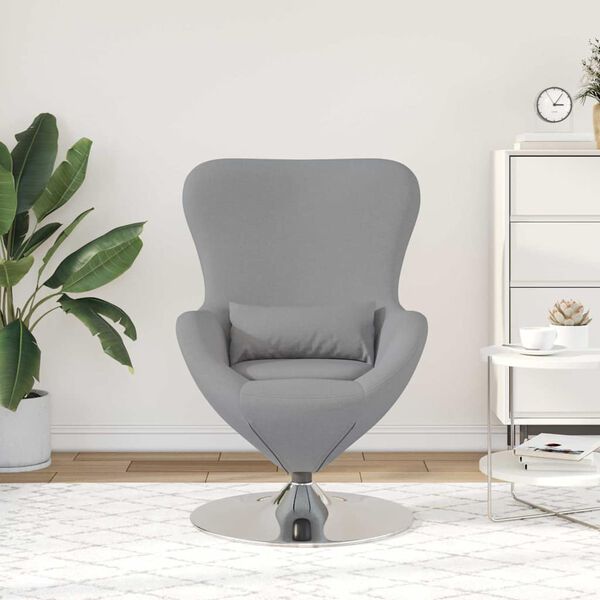 vidaXL Fauteuil &oelig;uf Gris clair 63 x 73 x 90 cm tissu