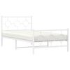 vidaXL Cadre de lit métal sans matelas et pied de lit blanc 100x190 cm