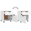 vidaXL Classeur mobile avec roues Blanc 45x38x54 cm Bois d'ing&eacute;nierie