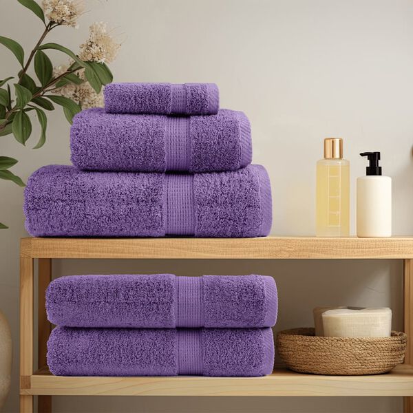 vidaXL Serviettes de sauna de qualit&eacute; sup&eacute;rieure SOLUND 4 pcs violet