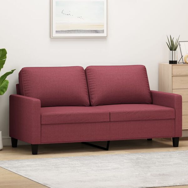vidaXL Canap&eacute; &agrave; 2 places Rouge bordeaux 140 cm Tissu