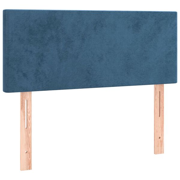 vidaXL T&ecirc;te de lit Bleu fonc&eacute; 90x5x78/88 cm Velours