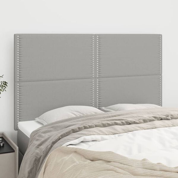 vidaXL Tête de lit Gris clair 144 x 5 x 118/128 cm Tissu