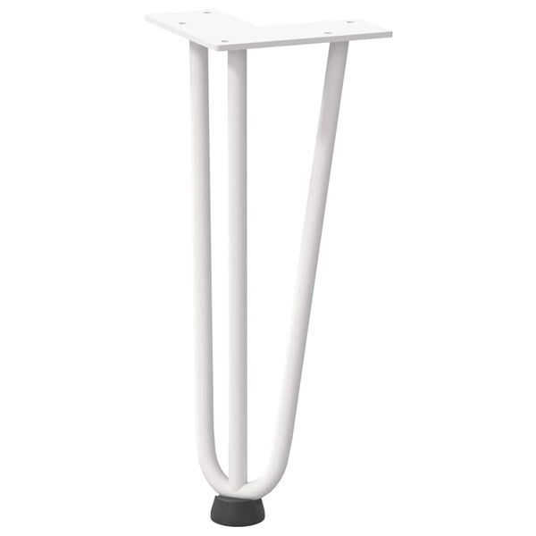 vidaXL Pieds en &eacute;pingle &agrave; cheveux pour table basse 4 pi&egrave;ces Blanc 30 cm Acier massif