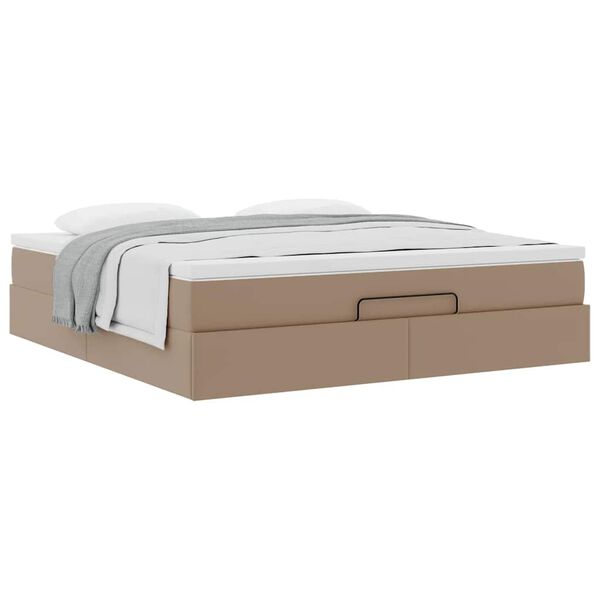 VidaXL Cadre de lit ottoman et matelas cappuccino 160x200cm similicuir