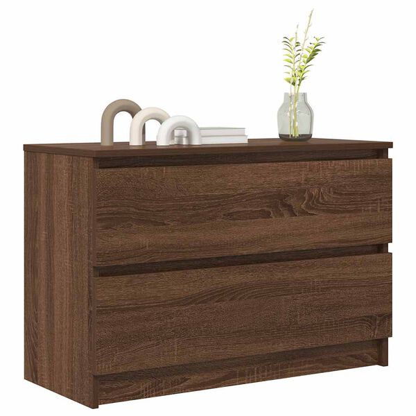vidaXL Meuble TV ch&ecirc;ne marron 80x35x54 cm bois d'ing&eacute;nierie