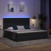 vidaXL Lit avec rangement et LED Gris fonc&eacute; 200 x 200 cm Velours