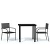 vidaXL Ensemble &agrave; manger de jardin 3 pcs Gris
