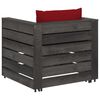 vidaXL Salon de jardin 2 pcs avec coussins Bois impr&eacute;gn&eacute; de gris