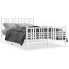 vidaXL Cadre de lit m&eacute;tal sans matelas et pied de lit blanc 120x190 cm