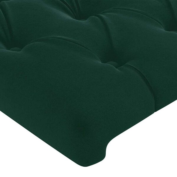 vidaXL T&ecirc;te de lit Vert fonc&eacute; 90x7x118/128 cm Velours