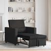 vidaXL Canapé Lit Simple avec des roues Noir 90 x 165 x 87 cm tissu