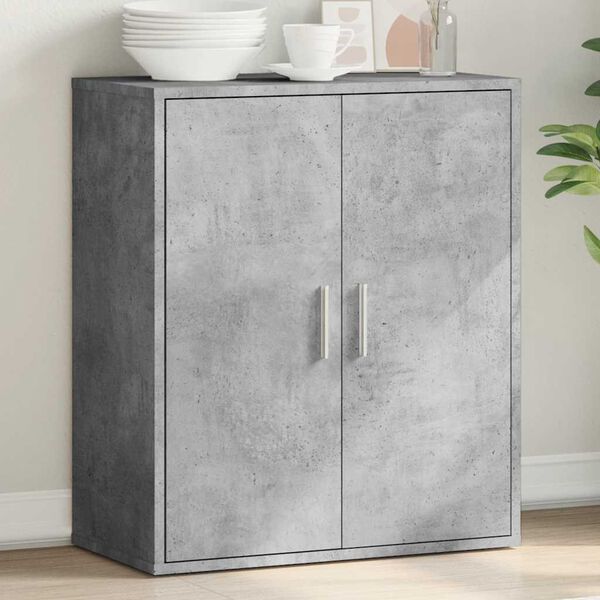 vidaXL Buffet gris b&eacute;ton 79x38x80 cm bois d'ing&eacute;nierie