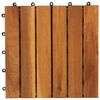 vidaXL Tuiles de terrasse modèle vertical 30 x 30 cm acacia 20 pcs